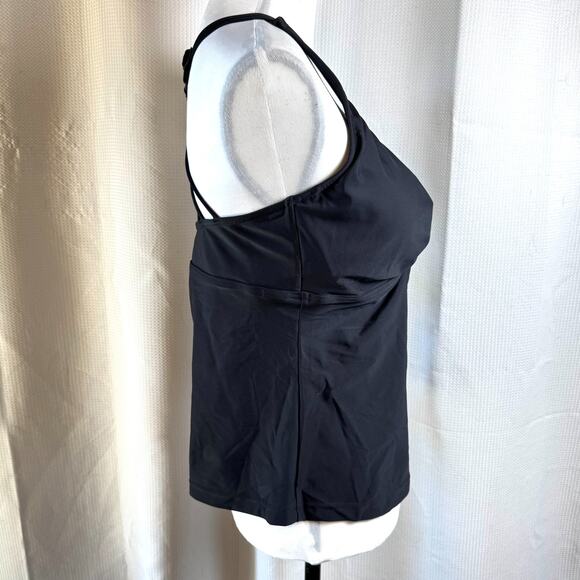 NWT prAna Kayana Strappy Tankini Swimsuit Top Black 38 D Sz L Econyl UPF 50+ - Picture 9 of 9